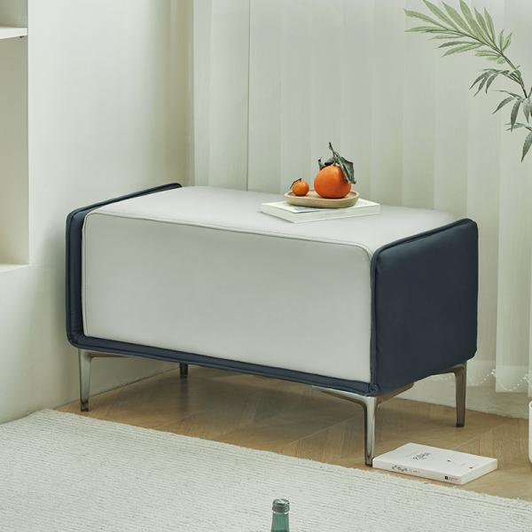 スツール ベッドサイドスツール バイカラー 直径120cm 長方形 幅広 椅子 かわいい おしゃれ ...