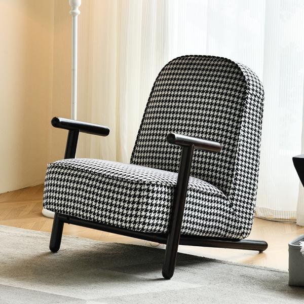 ソファ チェア 一人用 千鳥柄 モノトーン コンパクト おしゃれ かわいい インテリア 一人掛け 北...