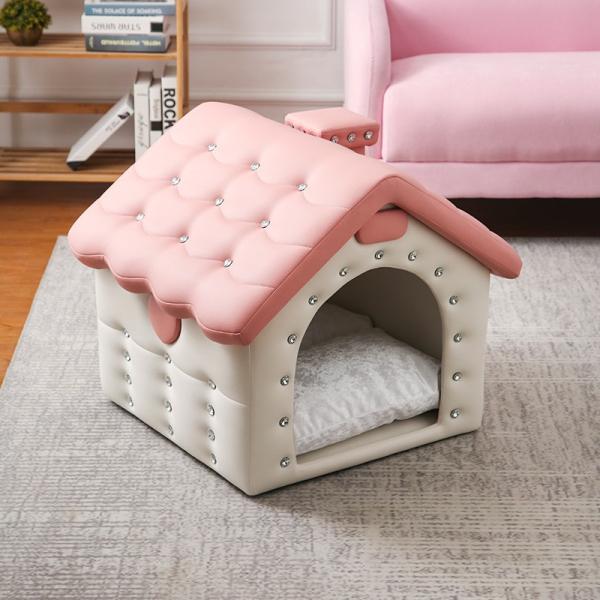 ペットハウス ペットベッド ハウス 犬小屋 犬 ネコ 猫 ピンク グレー レッド ブルー ジュエル ...