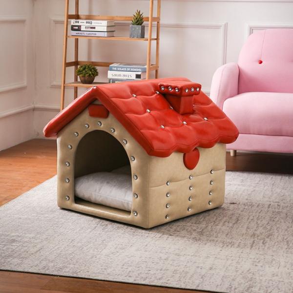 ペットハウス 犬小屋 ピンク グレー レッド ブルー ジュエル ペットベッド ハウス お洒落 かわい...