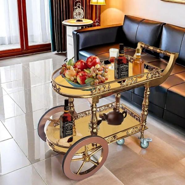 キッチン ワゴン ラグジュアリー アンティーク調 静音 キャスター おしゃれ インテリア ティー ワ...