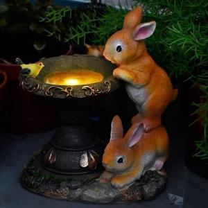 ソーラーライト かわいい ウサギ バニーランプ ソーラー置物 兎