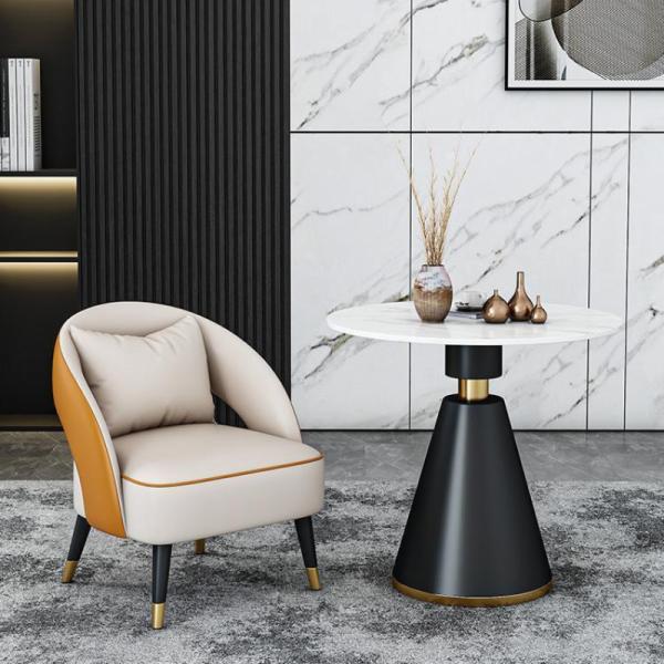 サイドテーブル コーヒーテーブル 大理石風 ラウンド 円形 セラミック 大理石柄 高級感 ホテルライ...