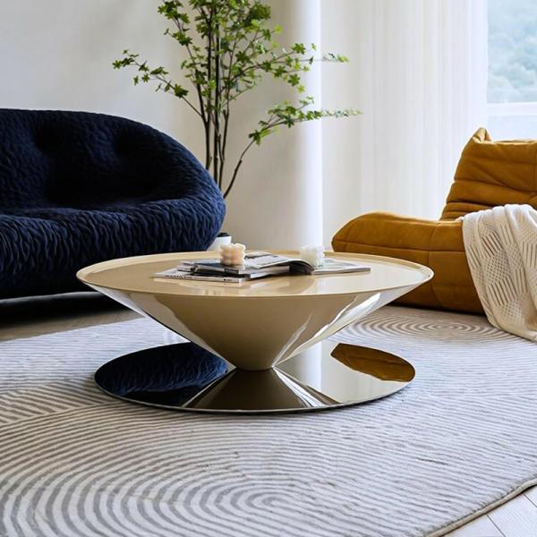 ローテーブル ラグジュアリー シャープ 円形 おしゃれ かわいい インテリア 北欧 ラウンド テーブ...