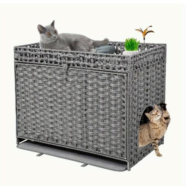 ペットハウス ペットケージ ラタン 大きめ キャットハウス 猫 犬 ボックス おしゃれ おすすめ 清...