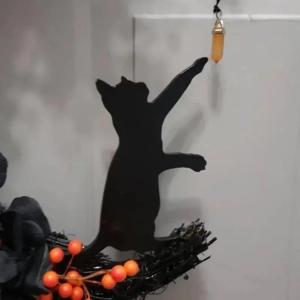 リース 黒猫 花 木の実 黒薔薇 おしゃれ か...の詳細画像3