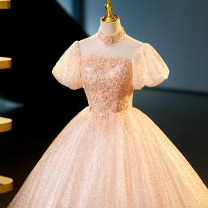パーティドレス イブニングドレス オレンジ 花...の詳細画像5