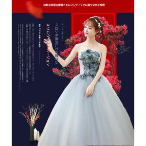 ナイトドレス パーティドレス グレー 花 フラ...の詳細画像2