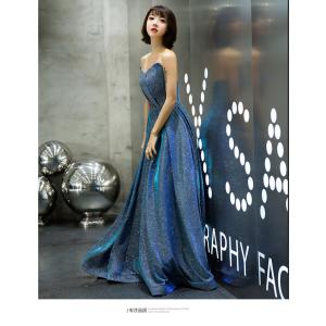 パーティドレス ナイトドレス ブルー 青 ドレ...の詳細画像2