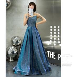 パーティドレス ナイトドレス ブルー 青 ドレ...の詳細画像3