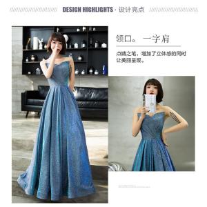 パーティドレス ナイトドレス ブルー 青 ドレ...の詳細画像5