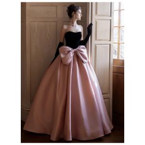 パーティドレス ピンク ブラック 黒 ナイトド...の詳細画像2