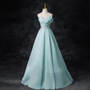 ナイトドレス パーティドレス ブルー 水色 青 ライトブルー 袖なし チューブトップ ドレス 謝恩会 結婚式 大きいサイズ S M L XL LL 2XL XXL 3XL XXXL