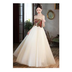 ドレス ナイトドレス パーティドレス 花柄 ホ...の詳細画像2