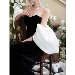 パーティードレス ナイトドレス ブラック シン...の詳細画像3