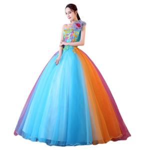 ドレス パーティードレス 虹色 レインボー ナ...の詳細画像3