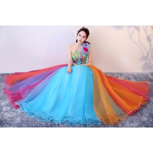 ドレス パーティードレス 虹色 レインボー ナ...の詳細画像1