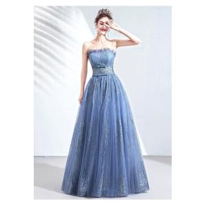 パーティードレス ナイトドレス 結婚式 ブルー...の詳細画像3