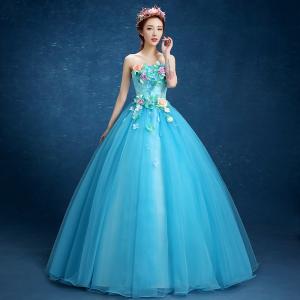 イブニングドレス パーティードレス ブルー 水...の詳細画像1