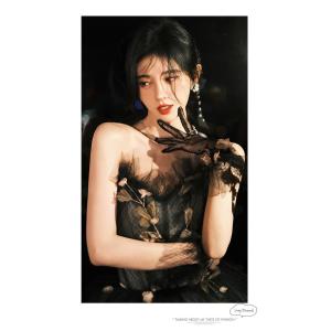 ナイトドレス パーティー ドレス ブラック 黒...の詳細画像2