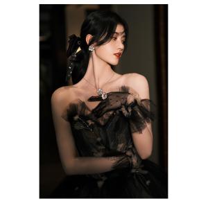 ナイトドレス パーティー ドレス ブラック 黒...の詳細画像3