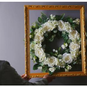 リース フラワー 花 インテリア ホワイト 白...の詳細画像4