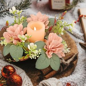 リース フラワー 花 インテリア キャンドルリング キャンドルホルダー ウェディング 前撮り 花嫁 造花 結婚式 前撮り お洒落 二次会 披露宴 海外挙式