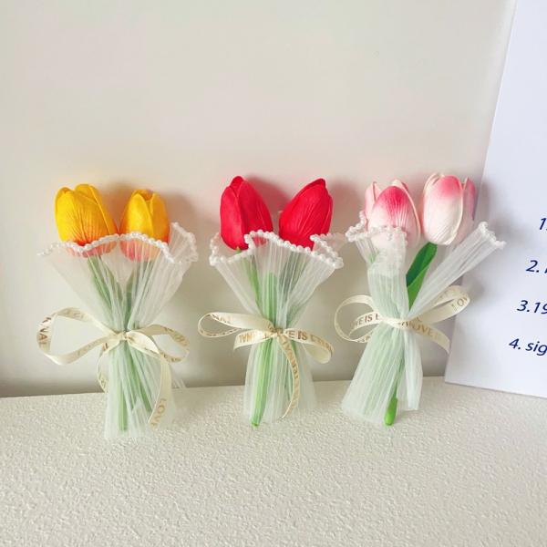 花束 チューリップ プレゼント ギフト 2本 ウェディング ブライダルブーケ 花嫁 ピンク レッド ...