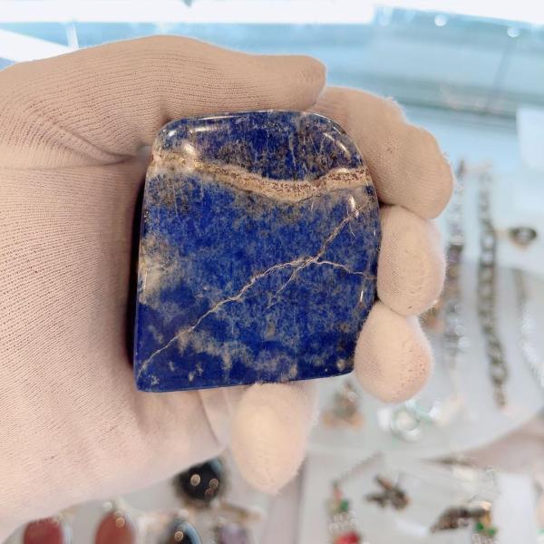 高級 ラピスラズリ アフガニスタン 289g 天然無着色 磨き原石 開運 風水 誕生石 天然石 ブル...