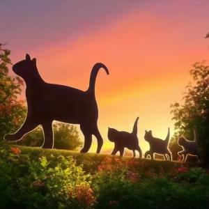 ガーデンオーナメント 猫 シルエット 錬鉄製 ...の詳細画像2