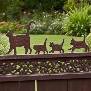 ガーデンオーナメント 猫 シルエット 錬鉄製 ...の詳細画像1