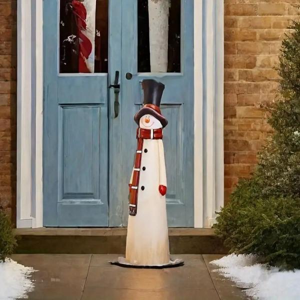 ガーデンオブジェ 雪だるま クリスマス 樹脂 冬 ゆきだるま かわいい 置物 ガーデンオブジェ ガー...