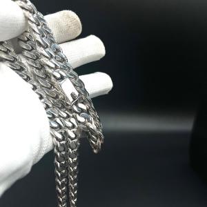 マイアミキューバンチェーン ネックレス シルバ...の詳細画像4