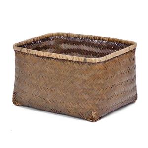 型番423NA 竹製 収納かご 収納バスケット 竹かご（大）一閑張り材料