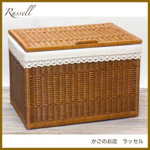 布付き ビッグサイズ 大きい ふた付き 籐かご バスケット おしゃれ