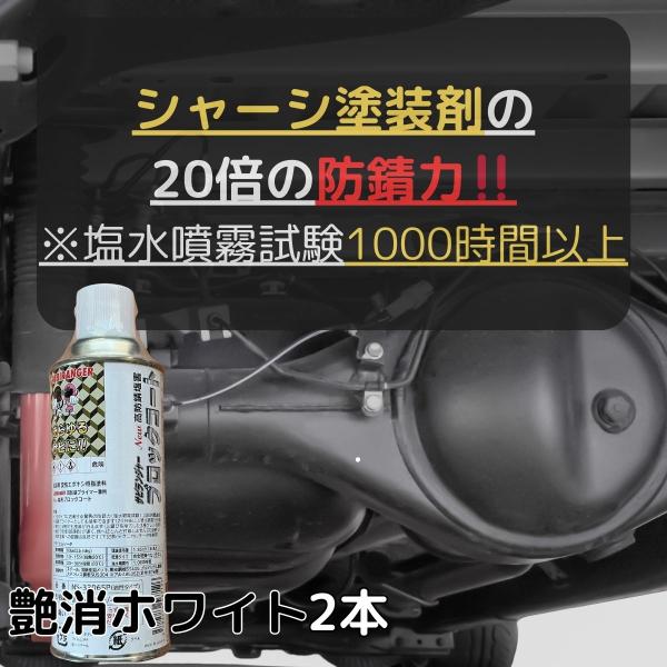 約20倍以上の 防錆力 シャーシ 艶消しホワイト 2本 錆止め塗料 錆の上から塗れる 油性 420m...