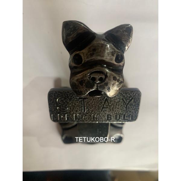 フレンチブルドッグ 犬用リードフック ロートアイアン、職人の手作り 世界にただ一つの1点もの『送料無...