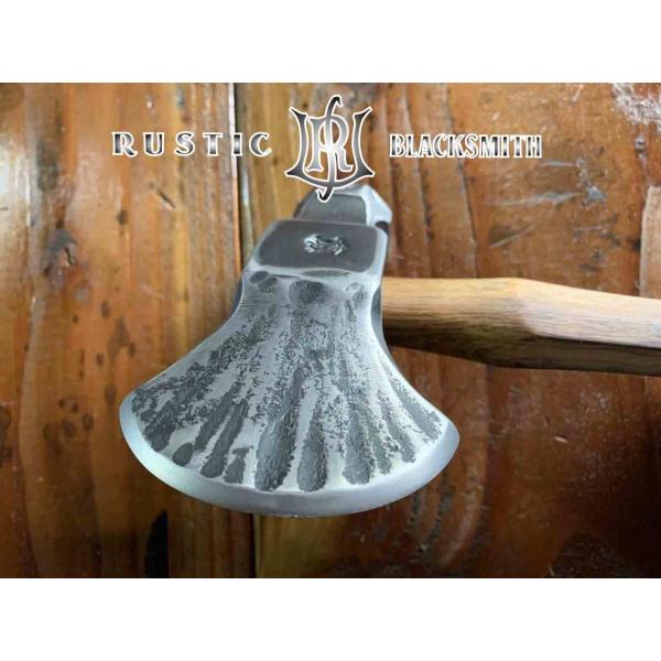 斧 手斧 刃渡り130mm 湾曲 キャンプ用斧 薪割り キャンプ薪割り アウトドア 鍛冶 ペグハンマ...