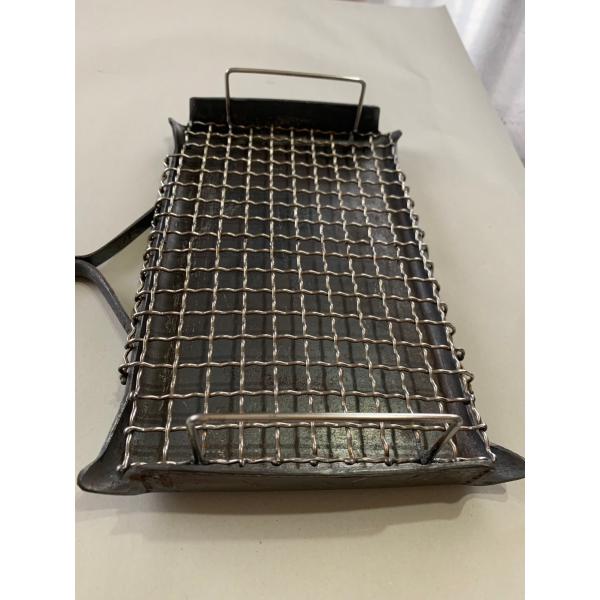 鉄フライパン網付き-001　角型　１点もの　訳アリ　送料無料