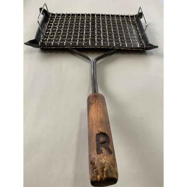 鉄フライパン網付き-002　角型　１点もの　訳アリ　送料無料