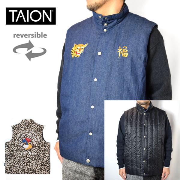 タイオン TAION ダウン UNISEX ジャパンスペシャル リバーシブルベトジャン ハイネックダ...