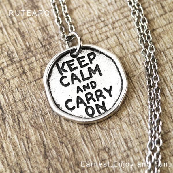 ネックレス アクセサリー keep calm and carry on イギリス ミリタリー  ペン...