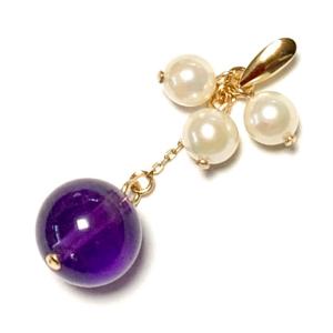 Rvaru】K18トップ アメジスト ドロップ（M）マイクロカット