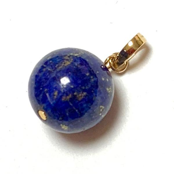 【Rvaru】 K18 ラピスラズリ ペンダント トップ アフガニスタン産 ラピス 12mm ネック...