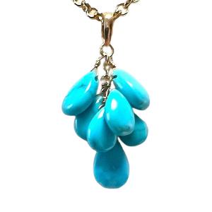 Rvaru】 K18 マラカイト ペンダント トップ ドロップ (M) 14mm