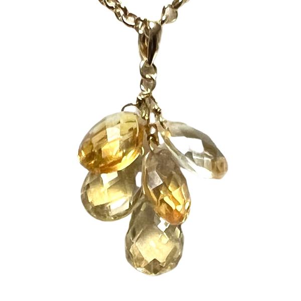 【Rvaru】特価品 K18トップ シトリン ドロップ フラワーバンチタイプ ペンダントトップ 大ぶ...