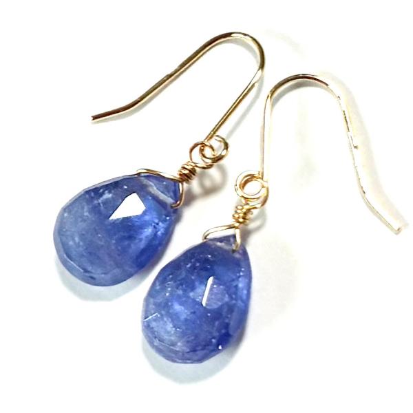 【Rvaru】 K18 タンザナイト ピアス イヤリング ドロップ ペアシェイプ 大粒 フックピアス...