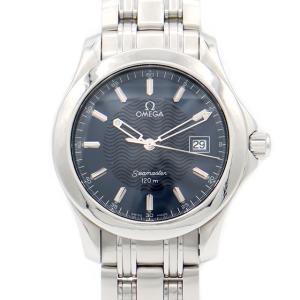 電池交換済 OMEGA オメガ シーマスター120 2511.81 120m防水 デイト 青 ブルー SS ステンレス メンズ クォーツ
