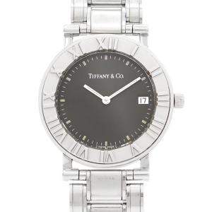 電池交換済 TIFFANY&amp;Co. ティファニー アトラス  デイト 33mm 黒 ブラック レディ...