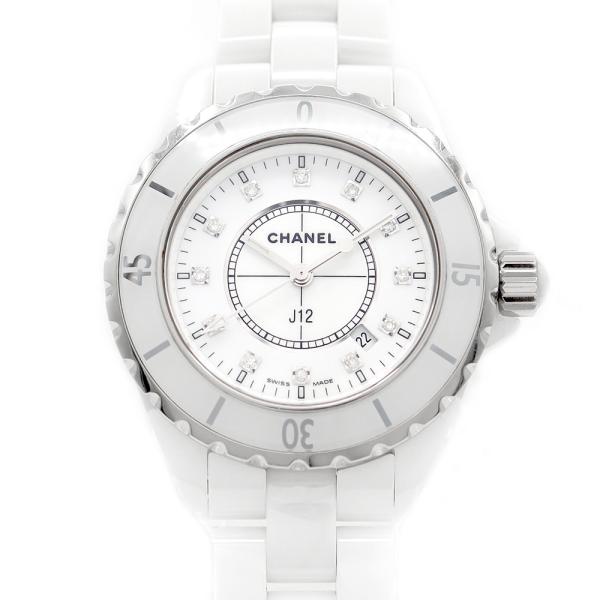 CHANEL シャネル J12 33mm H1628 純正ダイヤモンド 12Pダイヤ デイト 200...